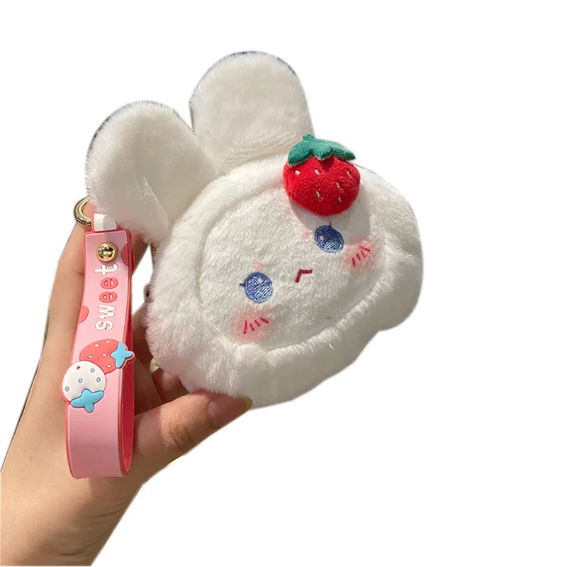 Cartoon Coin Purse Plush Doll Storage Bag Key Chain Pendant Cute Strawberry Rabbit Coin Purse Creative Japanese Pendant