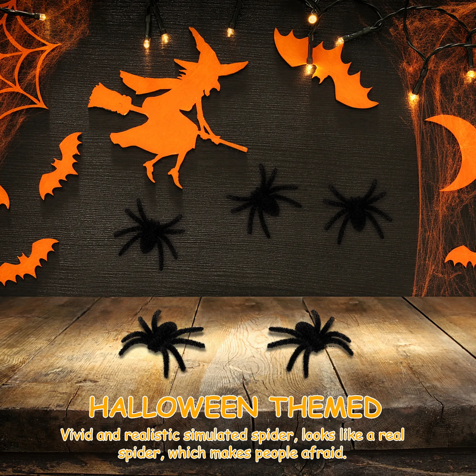 

12Pcs Halloween Spider Props Realistic Fake Spider Decoration Creepy Halloween Party Accessories Indoor Outdoor