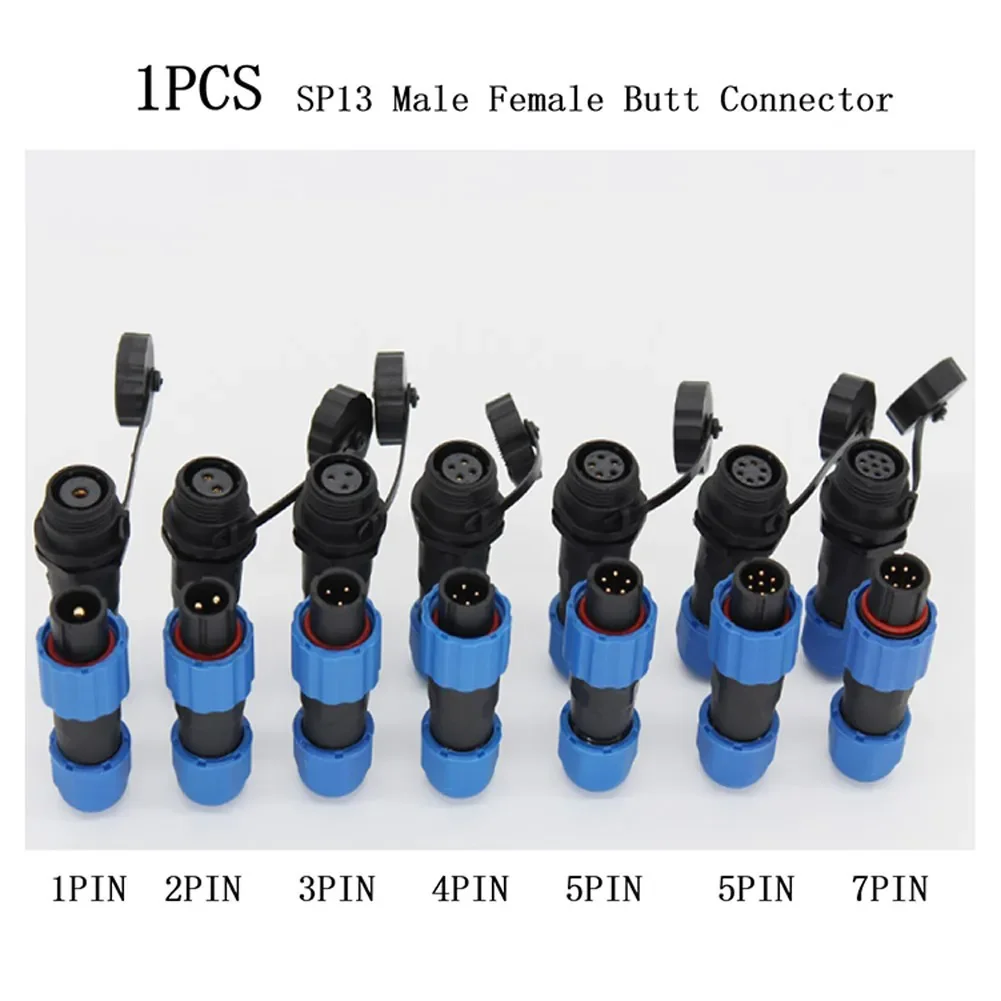 Reliable SP13 1-7 Pin Waterproof Coupler For Extension Or Repair Of Outdoor Cables With Silicone Seals And Metal Plated Contacts