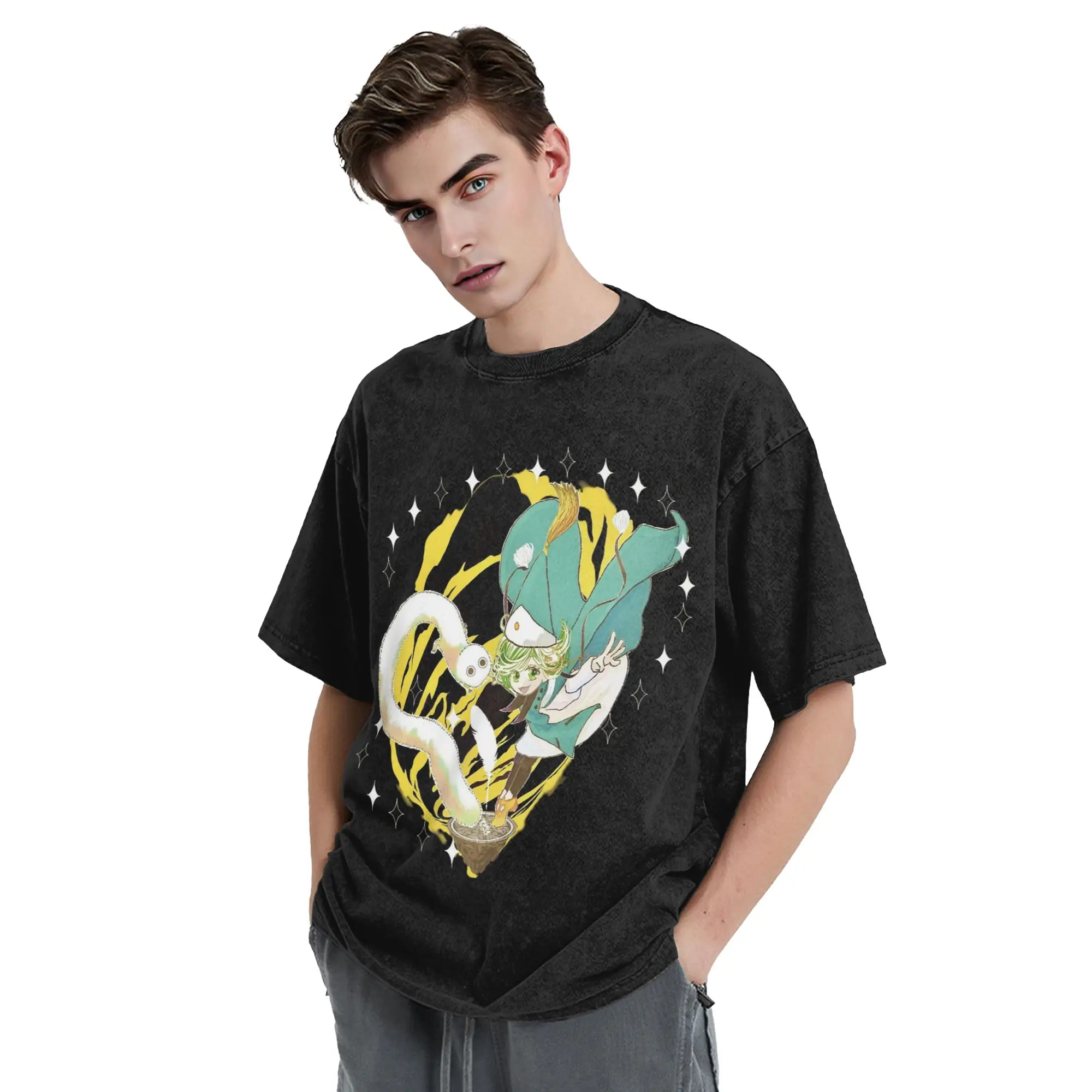 Brushbuddy And Coco Witch Hat Atelier Anime Washed T Shirts Streetwear T-Shirt  Tees for Men Women Short Sleeve Oversize Summer