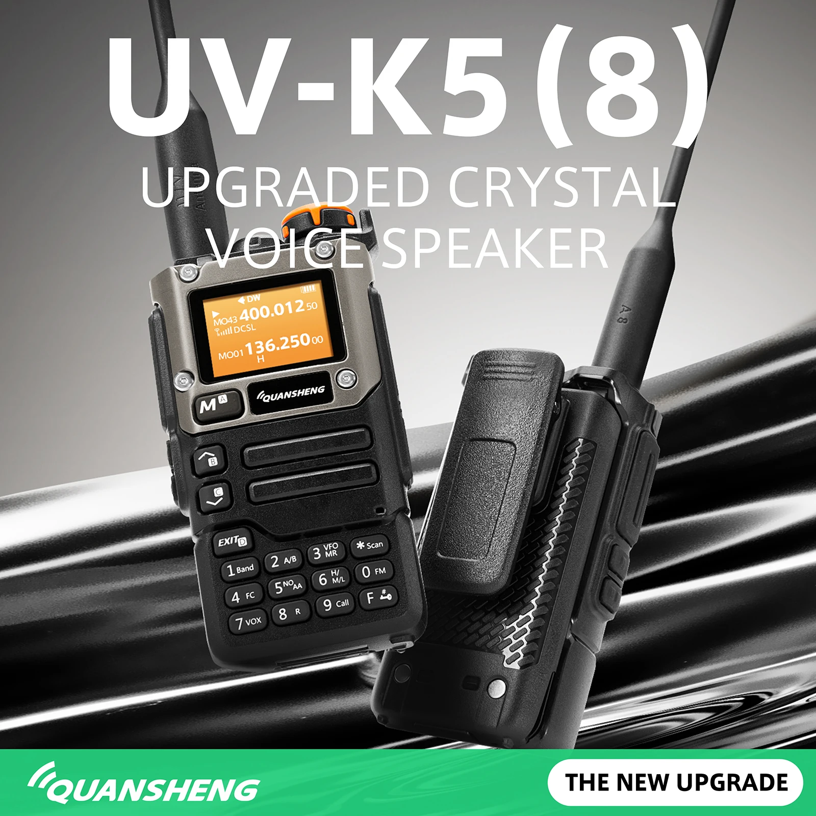 Quansheng UV-K6 Two Way Radios Walkie Talkie with USB Charger Cable TYPE C 10 Channels Dual Band Ham Long Range for Outdoors