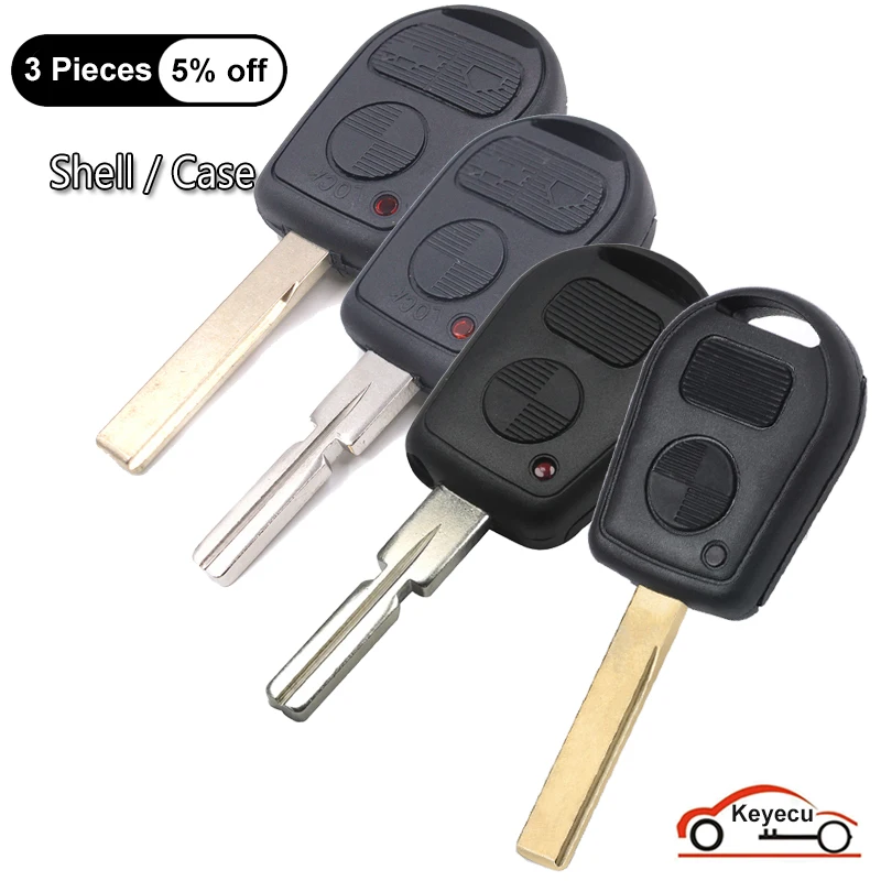 

KEYECU 2 3 Buttons Case for BMW E31 E32 E34 E36 E38 E39 E46 Z3 Z4 Auto Remote Control Key Shell Cover Fob HU58 HU92 Uncut Blade