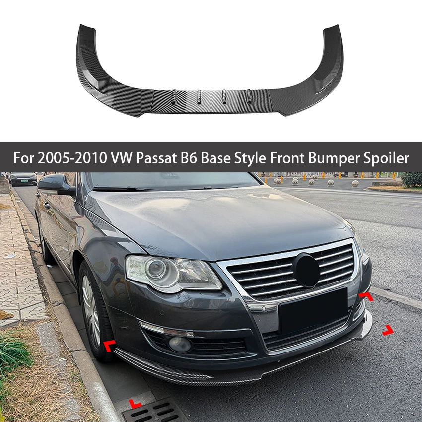 

For 2005 2006 2007 2008 2009 2010 Volkswagen Passat B6 Base Style Car Front Bumper Lip Spoiler Splitter Trim Accessories