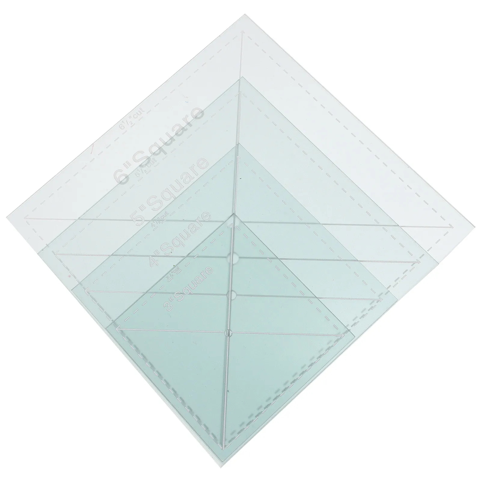 

4Pcs Acrylic Patchwork Ruler Lightweight Sewing Ruler Square Shape Quilting Tool for Embroidery Painting DIY Crafts