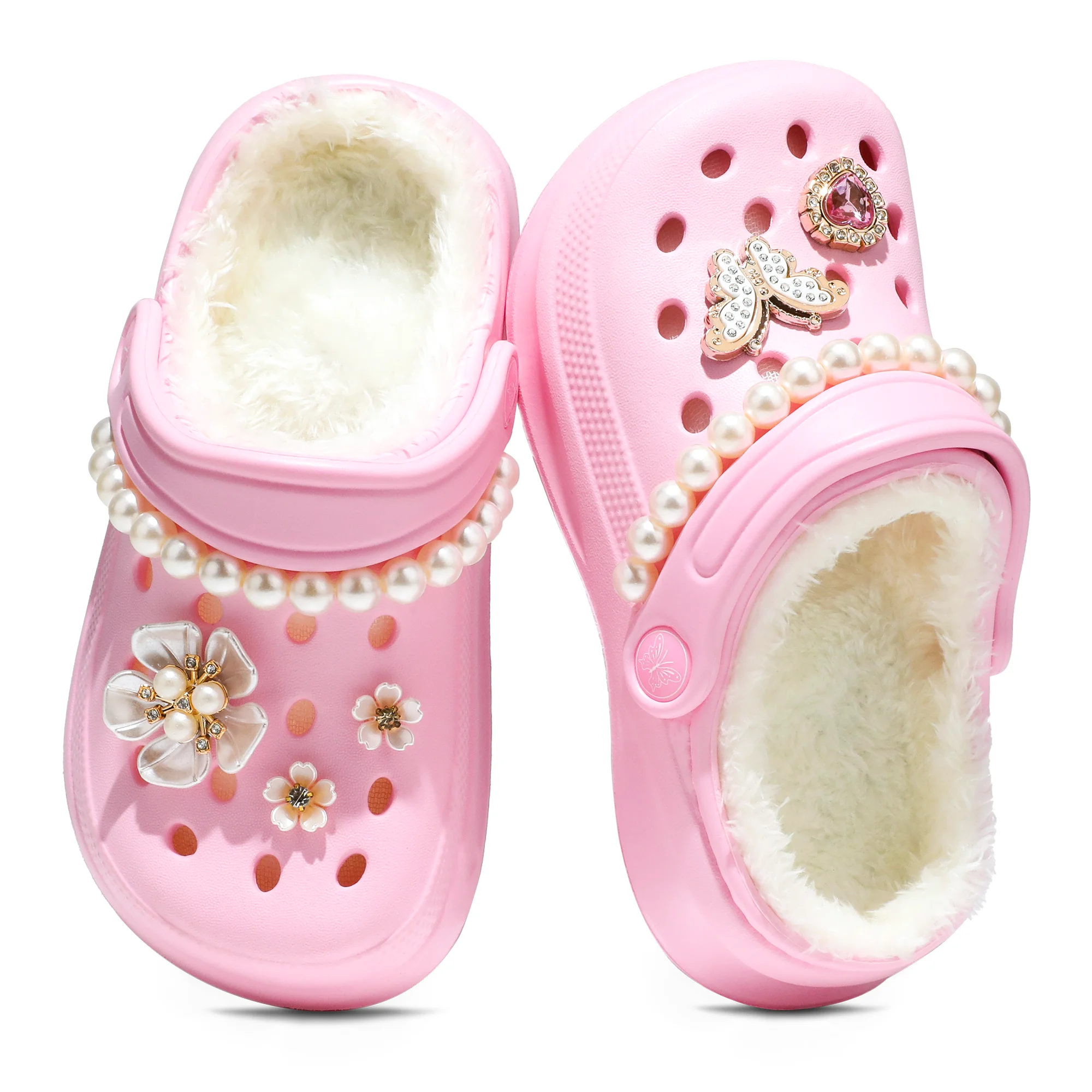 Kinder-Clogs und -Mules mit Fellfutter, leichte Garten-Schuhe mit Baumwollfutter, warme Hausschuhe für Jungen, Mädchen und Kleinkinder, 168. – Detail 7