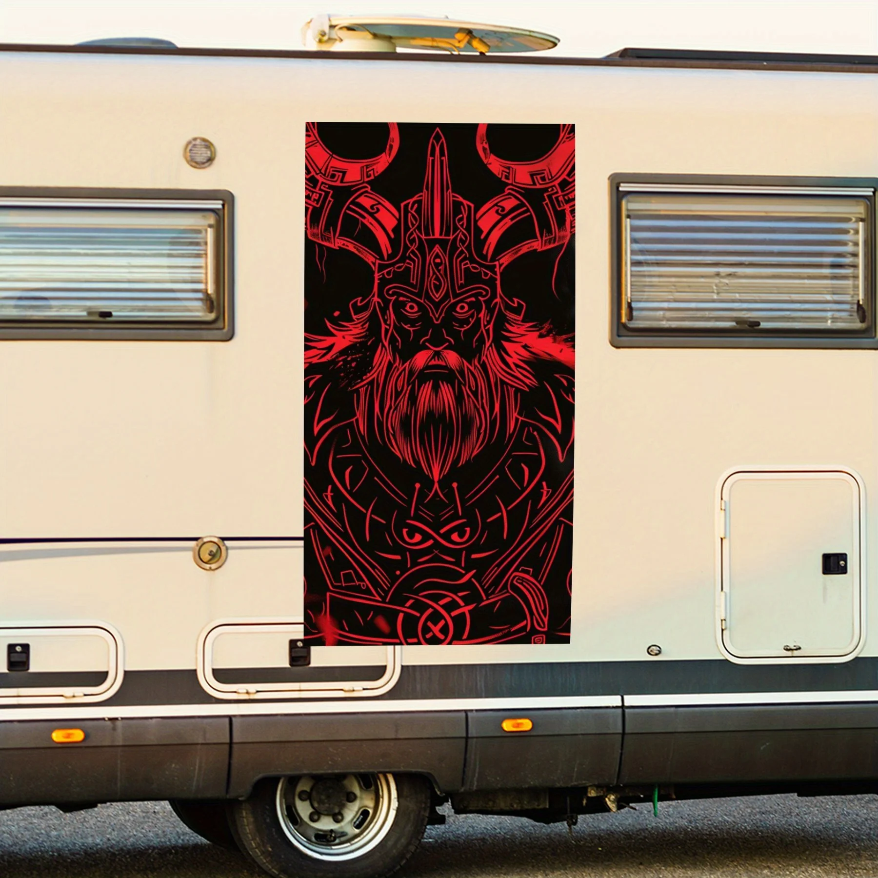 

Viking Warrior With Red Wings Art Car Sticker,Vinyl decal on the side of the motor home, waterproof self-adhesive vinyl sticker