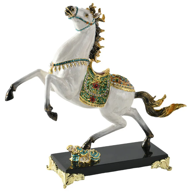 Enamel color horse to success Alloy zodiac horse ornament Lucky horse immediately high-end craft gifts