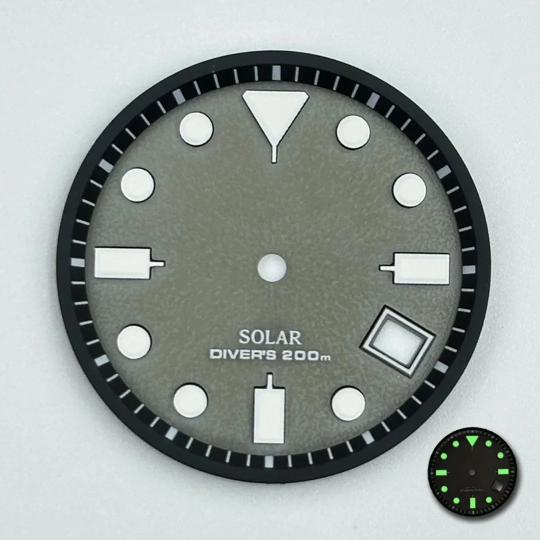 29.8mm Transparent Light Color Dial Suitable For VS42A Quartz Movement Green Lume Diver's 200m nh35 case Mod Parts Accessories