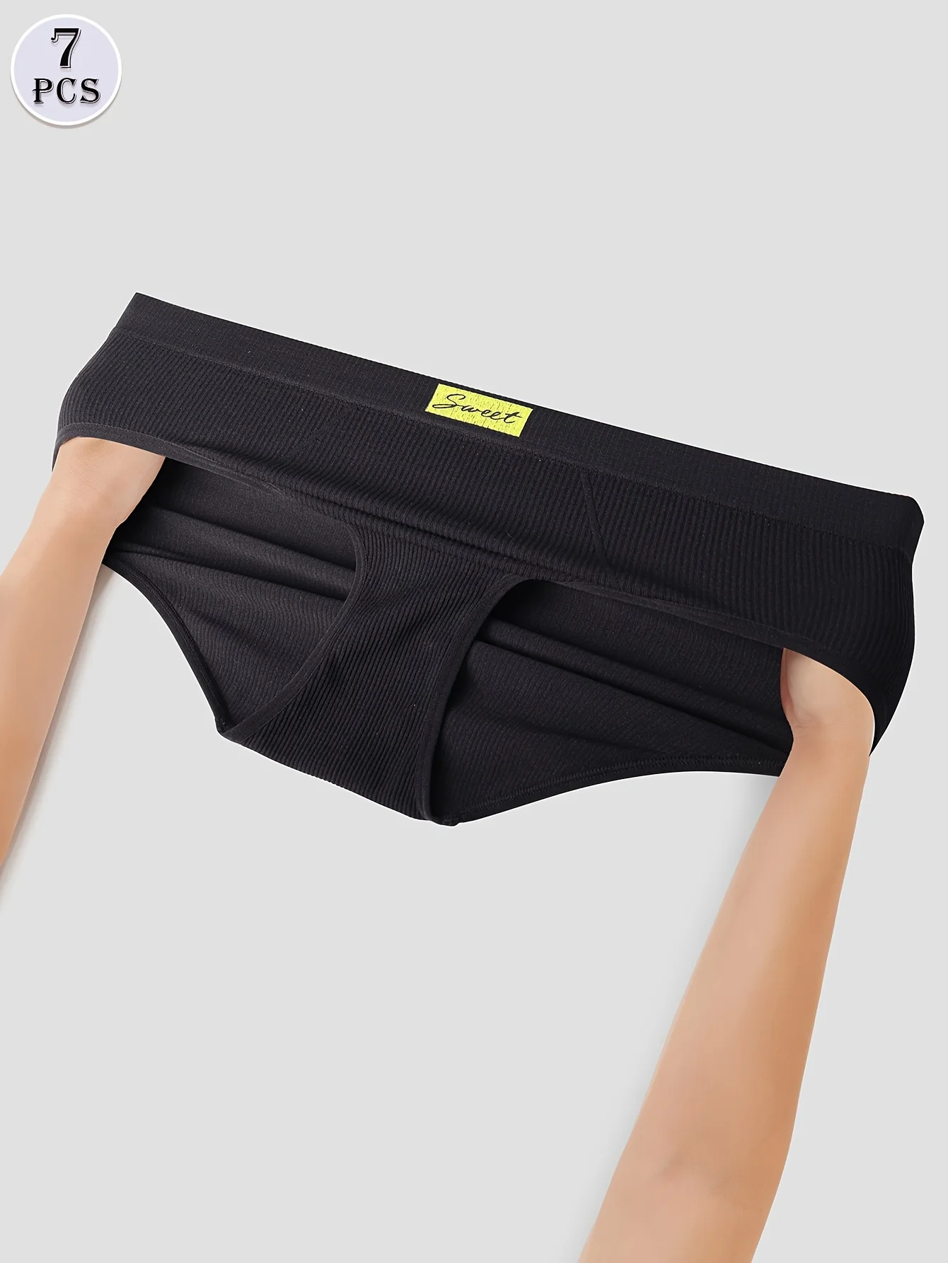 7pcs Seamless Women\'s Panties Seamless Panties Fashion Clash of Colors Comfortable Shape Black Versatile