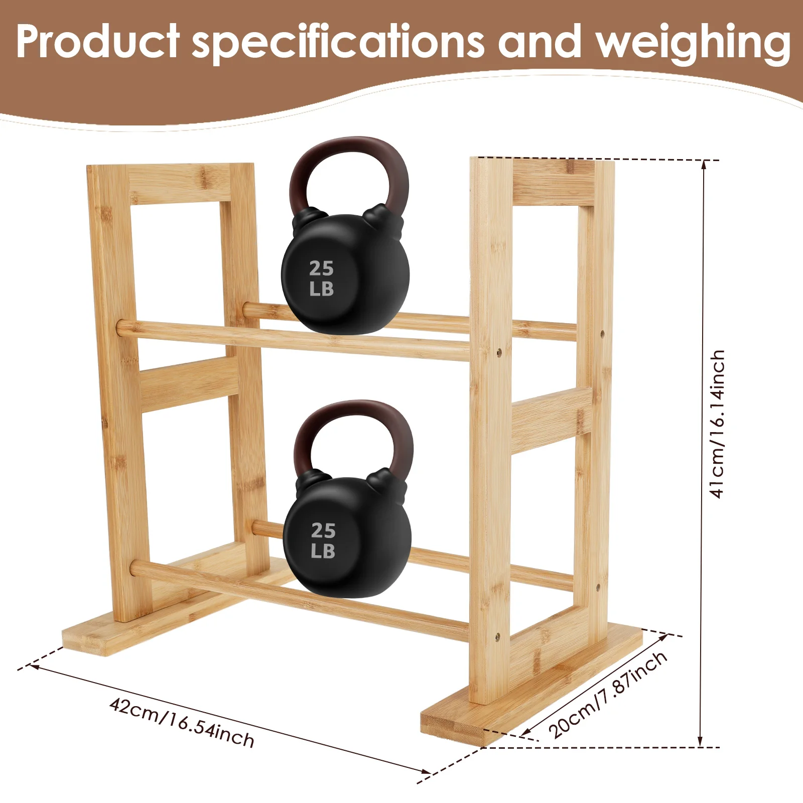 Wood 3D Printer Filament Storage Rack Desktop 2 Tier 3D Printer Filament Spool Holder Stand for Home Office Workshop Studio