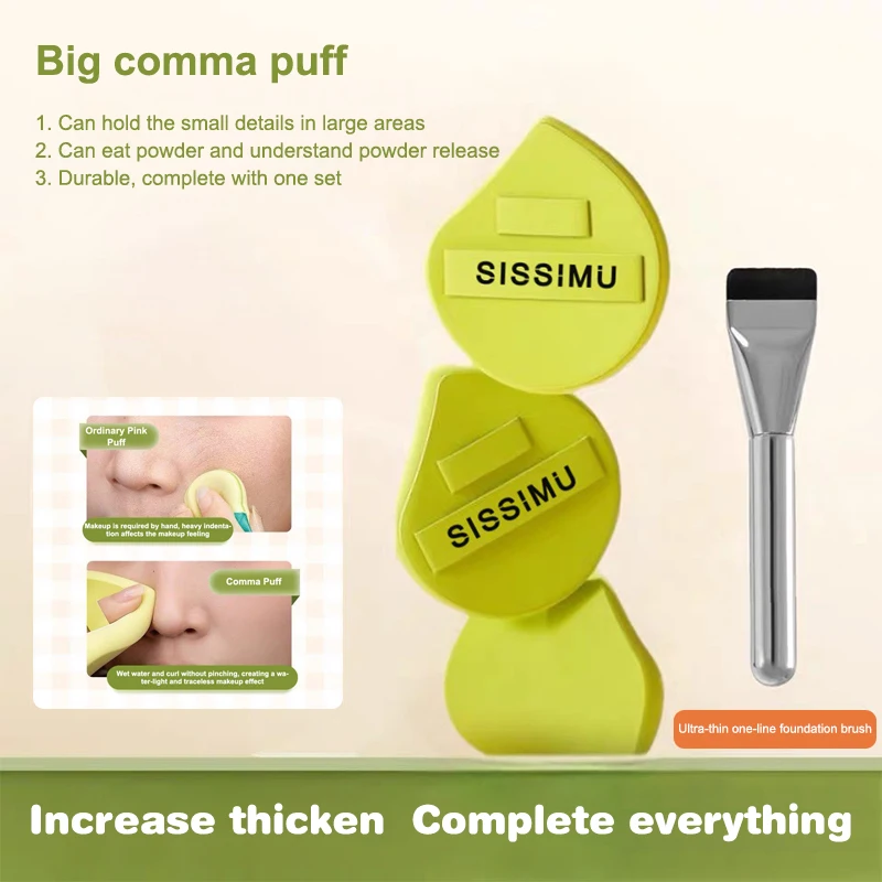 1/2 stuks make-up ultradunne borstelset professionele make-up gezichtsspons foundationborstel traceless zachte platte kop borstel schoonheidstool