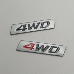 3D Metal Logo 4WD Emblem Car Fender Size Badge Car Trunk Decals 4WD Sticker Accessories
