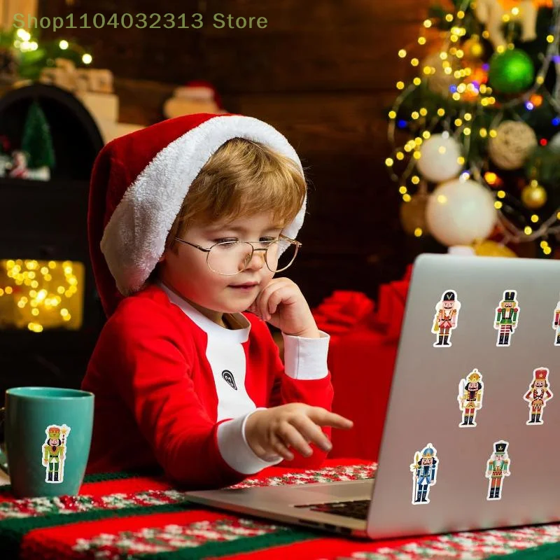 

500 шт., рождественские наклейки «Щелкунчик» с героями мультфильмов «Король и солдат», рождественские наклейки «Щелкунчик», милые канцелярские украшения