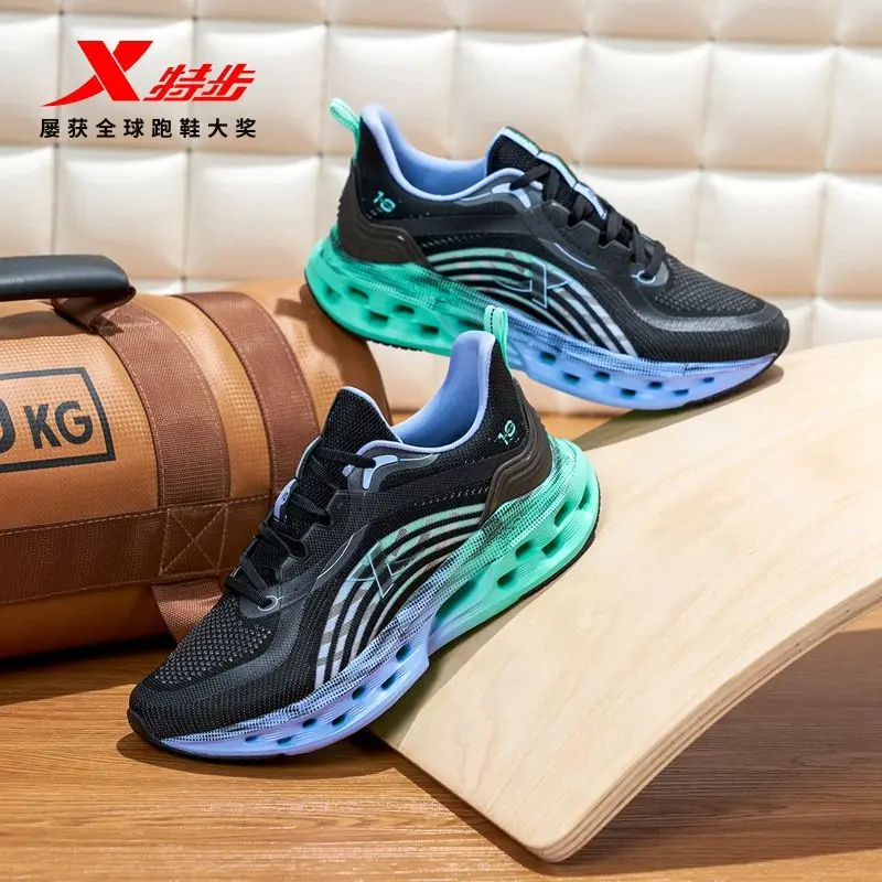 Xtep Men's Shoes Shock-absorbing Spin 10.0 Sports Shoes 2024 Spring and Summer New Wear-resistant Casual Shoes for Men