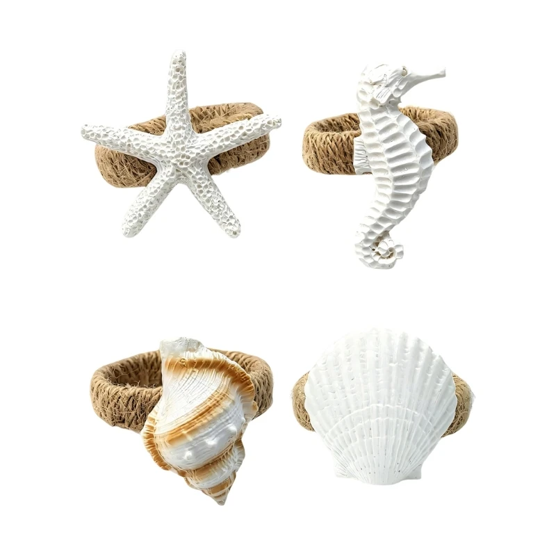 Serviettenhalter mit maritimem Design, Küstencharakter und Naturfaserbasis für Familienessen, Partys und 3XUF – Detail 1