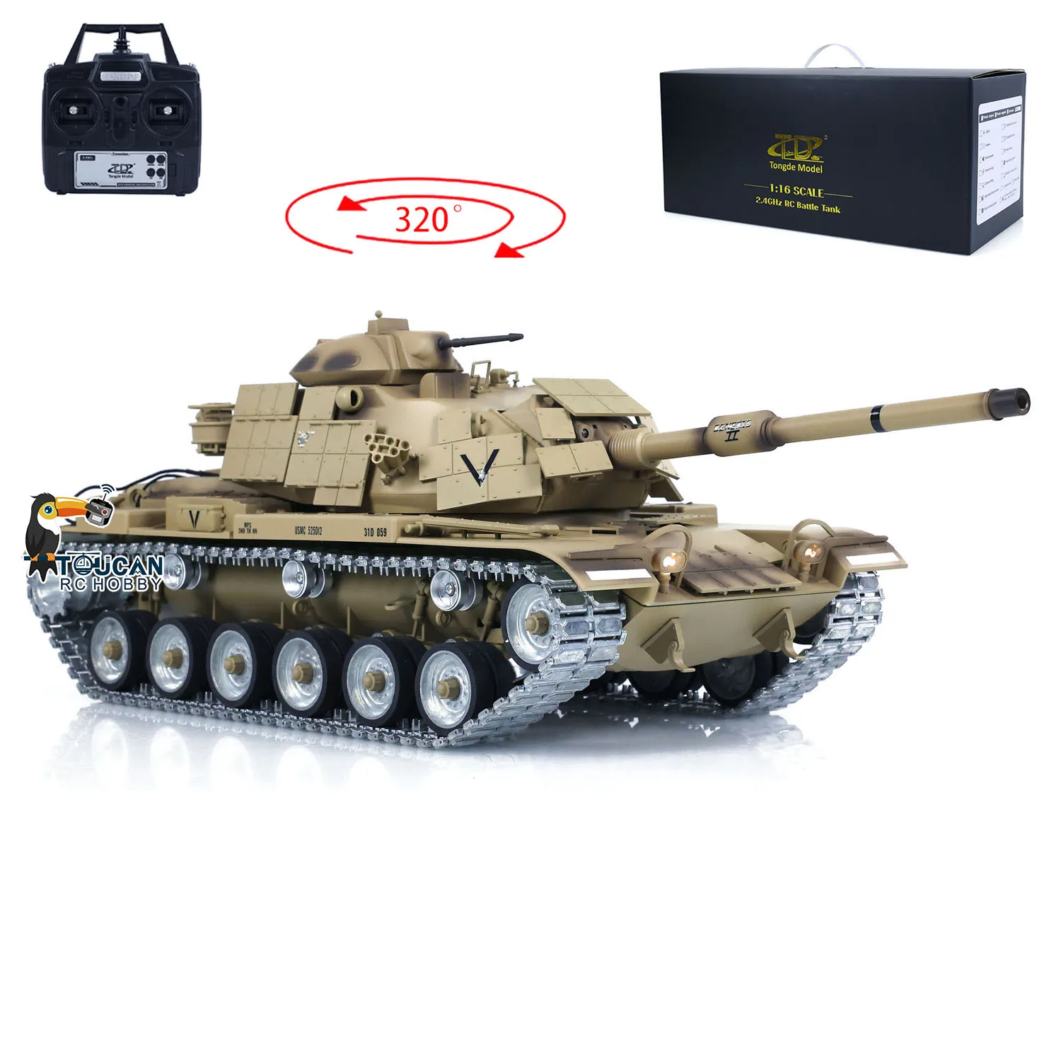 1/16 TD RC Battle Tank M60A1 ERA USA Radio Control Tanks Model Metal Wheel Track Road Wheel Idier Vehicle TOUCAN Gifts TH23290