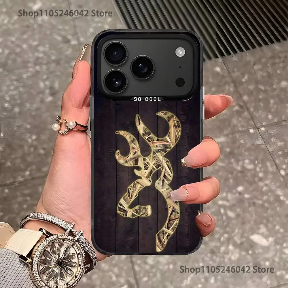 Cool B-BrowningS Capa de telefone preta fosca à prova de choque para iPhone 17,16,15,14,13,12,11,Pro,XS,Max,Plus,Mini,SE4,E