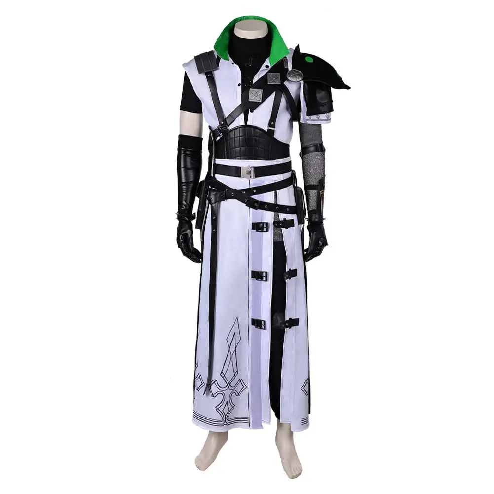 Game Final Cloud Strife Cosplay Role Play Boy Costume Jacket Belt Gloves Outfits Adult Men Halloween Carnival Suit