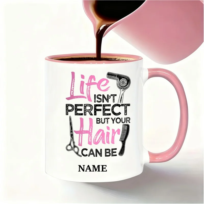 Customizable Hairstylist Theme Mug - Personalized Name Coffee Cup - Perfect Birthday & Holiday Gift