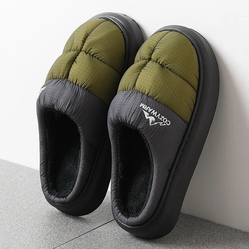 Lange, dicke, warme Winterhausschuhe aus Plüsch, wasserdichte Outdoor-Hausschuhe für Damen, Unisex, in verschiedenen Farben, rutschfeste Baumwollschuhe, bequem für Damen. – Detail 9