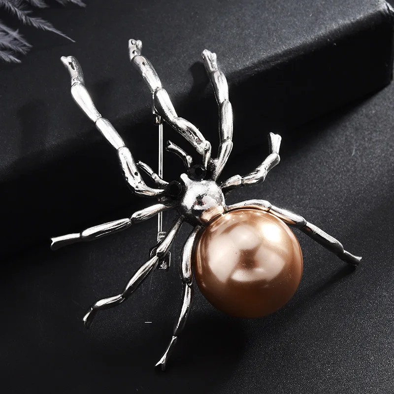 New Vintage Spider Pearl Brooch Pins Korean Fashion Insect Lapel Pins Corsage Badge Jewelry Gifts for Women and Men Accessories image 5