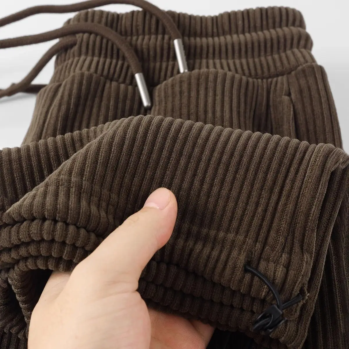 

American Retro Super Soft Chenille Coffee Color Heavyweight Loose Casual Sweatpants ex Spor Long Trousers