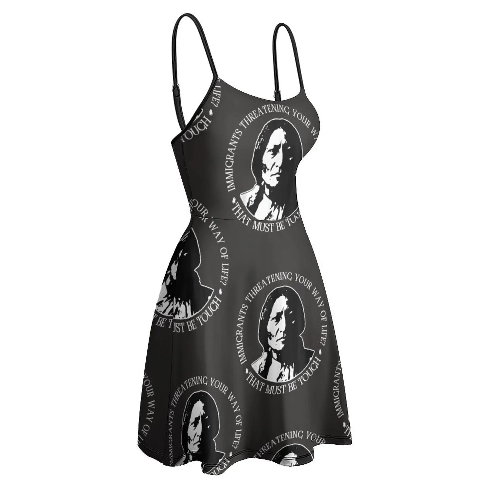 ثوب نسائي مثير فستان المهاجرين يهدد الحياة صعبة المرأة فستان بكتافة الأطراف الكلاسيكية الفكاهة الرسم #4