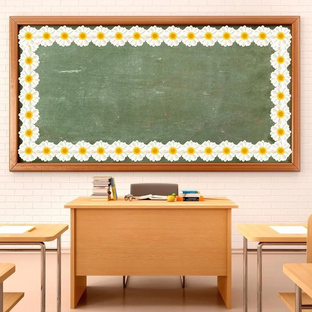 New Self Adhesive Chalkboard Bulletin Board Border Paper 7.5cm Border Classroom Decors DIY Border Trim Sticker Handmade Crafts