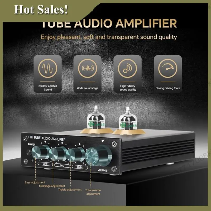 -A23G Hifi Tube Audio Preamplifier 6K4 Vacuum Tube Amplifier Buffer Adjustment Audio Tube Preamp Stereo Receiver EU Plug