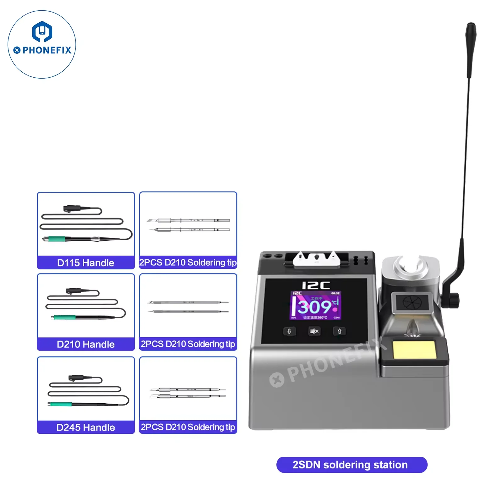 Imagem -06 - Estação de Solda Inteligente I2c 2sdn Adequada com Alça de Solda 210 115 245 Aquecimento Rápido de 180w Ferramenta de Retrabalho de Soldagem com Sono Automático