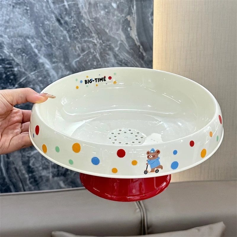 

High Foot Fruit Bowl Nut Basket Coffee Table Decor Living Room Storage Organizer Cute Household Decoration