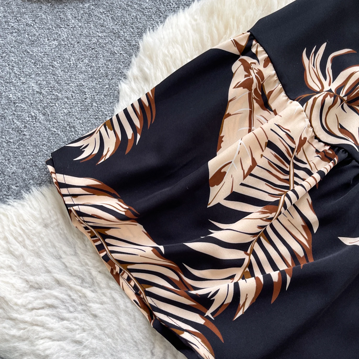 Chic vintage slash neck stampa Elegante fata moda coreana Boho Sundress abbigliamento donna Abito da spiaggia