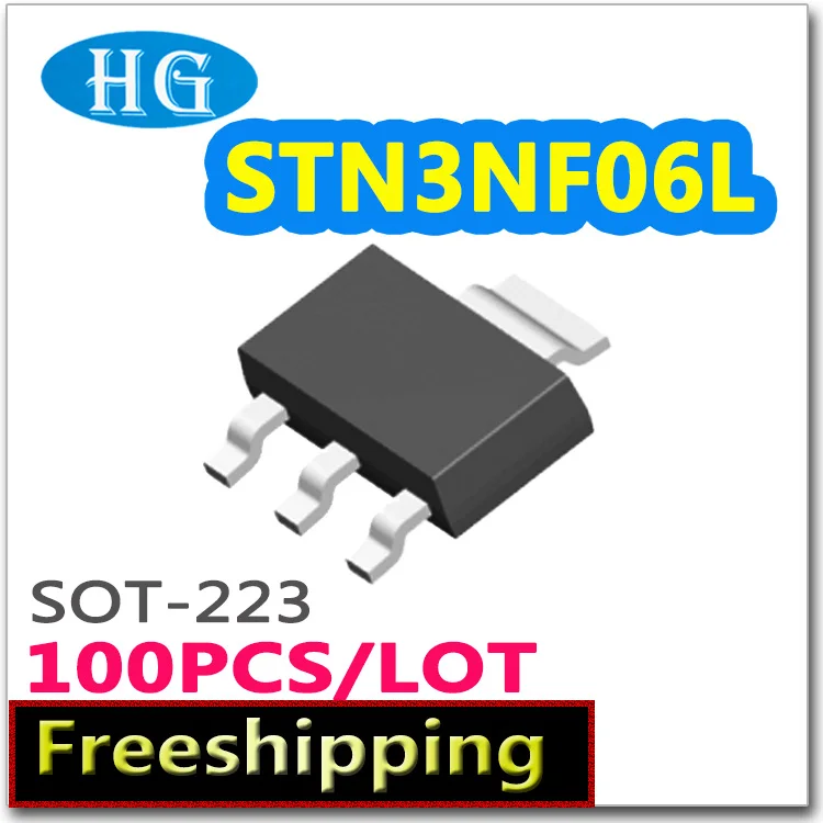 

SMD STN3NF06L 100 шт. SOT223 N-канальный 60В 4А MOSFET (с инструкцией)