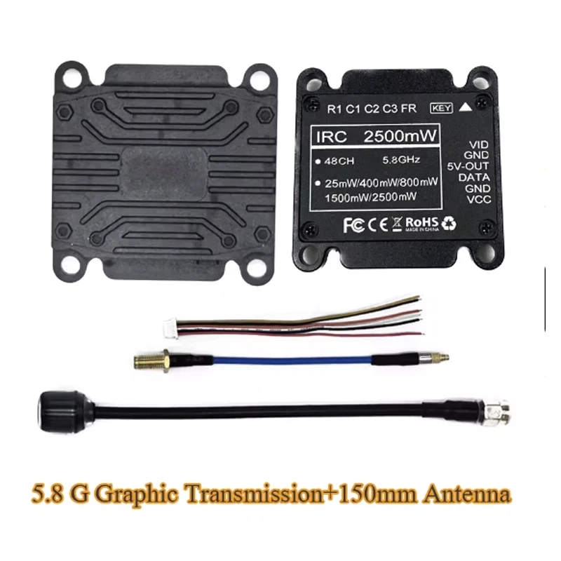 5.8G Image Transmission 150mm Antenna VT5804-BAT 2.5W High Power Fixed Wing Traverser OSD Tuning