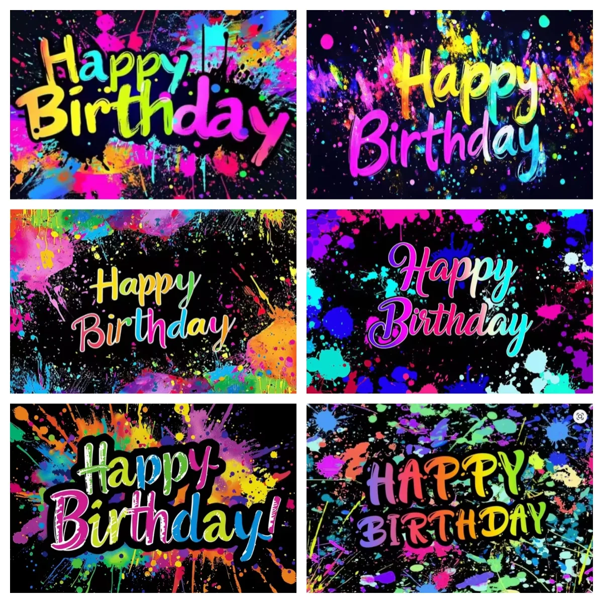 

Vibrant Graffiti Birthday Theme Party Background Banner Hip Hop Personalized Colorfuls Ink Splashing Photography Backdrop Props
