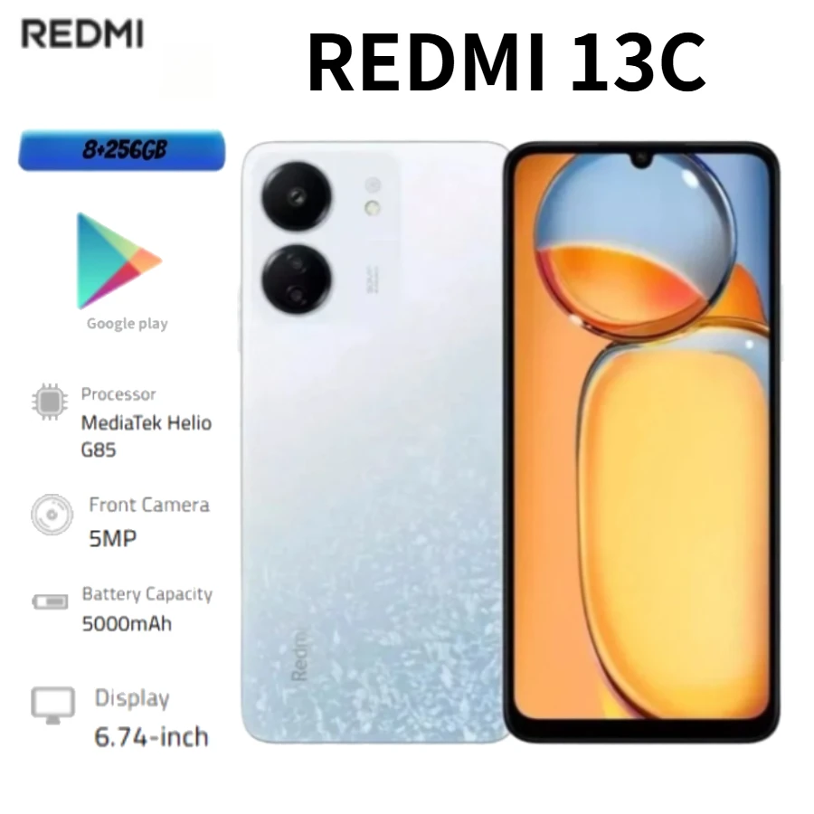 Latest New Arrival 2026 Redmi 13C Mobile Phone 8+256GB Big Memory Space Robust Performance User‑Friendly Operation High