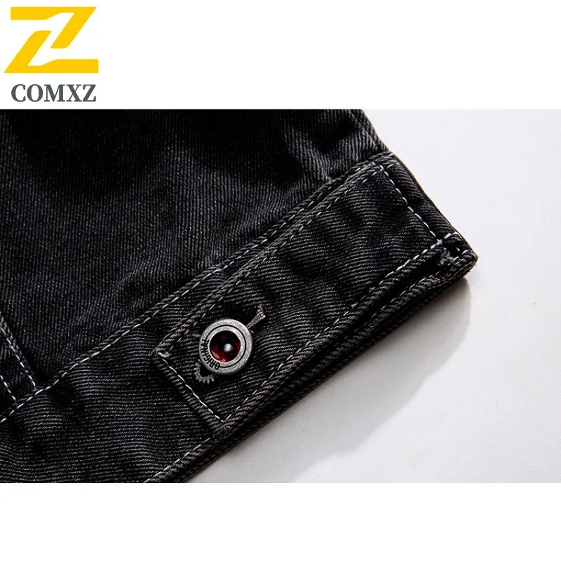 Jaket Denim Taktik Pria Tahan Air Tahan Angin Gaya Amerika Blok Warna Longgar Cocok Luar Ruangan Kasual Bernapas Pakaian Luar Antik 2025