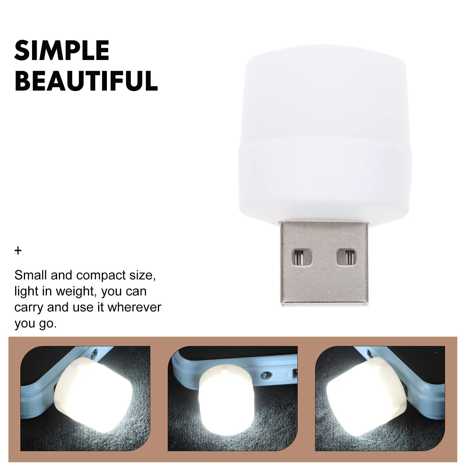 10 Pcs Car Usb Light Portable Night Ambient Lighting Interior Atmosphere Lights Mini Lamp Led Laptop