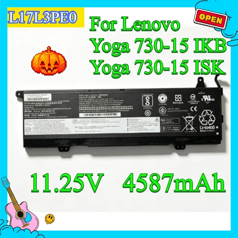 [NEW] 11.25V, 4587mAh, Laptop Battery For Lenovo Yoga 730‑15 IKB ISK IWL Part Number L17L3PE0, L17C3PE0