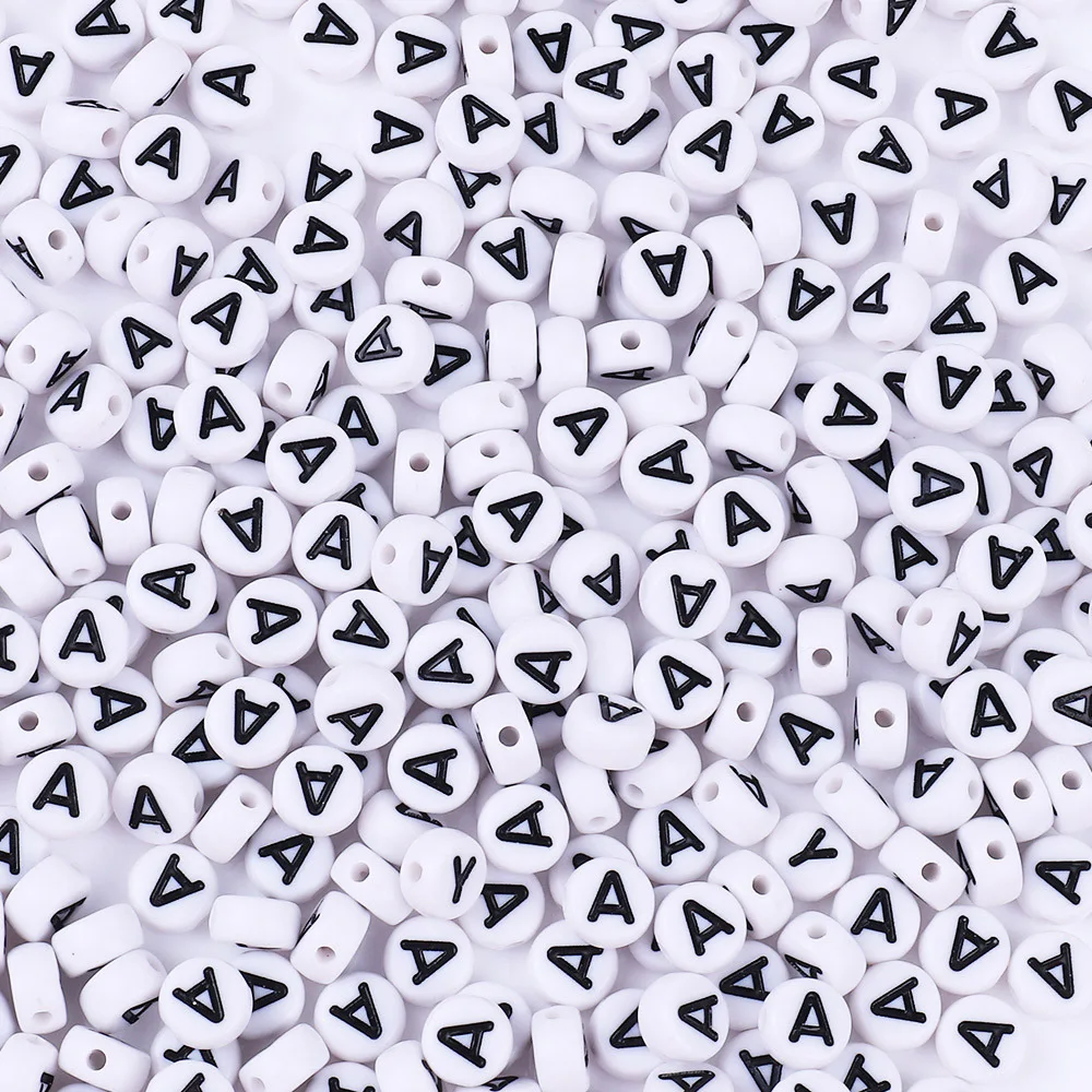 100/200/lot 7x4mm Bunte Runde A-Z Alphabet Buchstaben Acryl Lose Spacer Perlen für Schmuck Machen diy Armband Zubehör