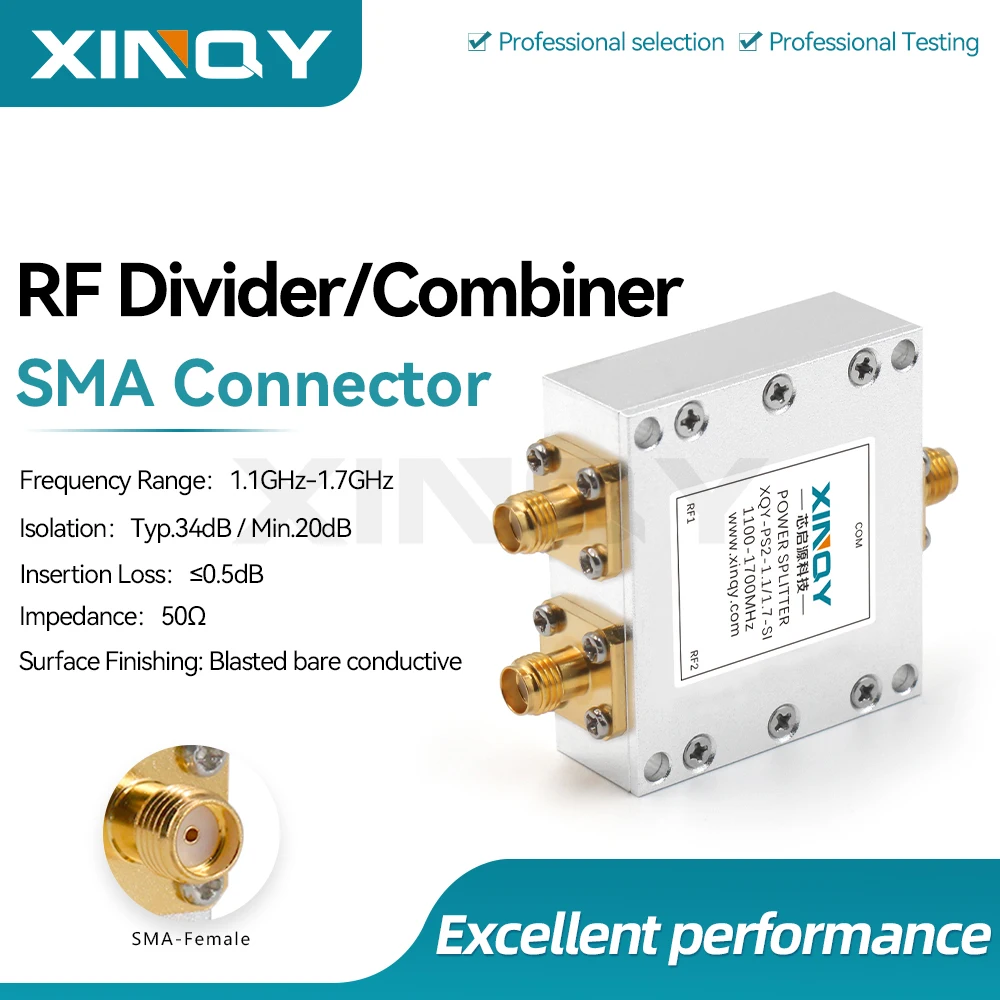 xinqy-11-17ghz-マイクロストリップパワーディバイダー、2w-コンバイナー、sma-メス、低損失高絶縁、無線通信用