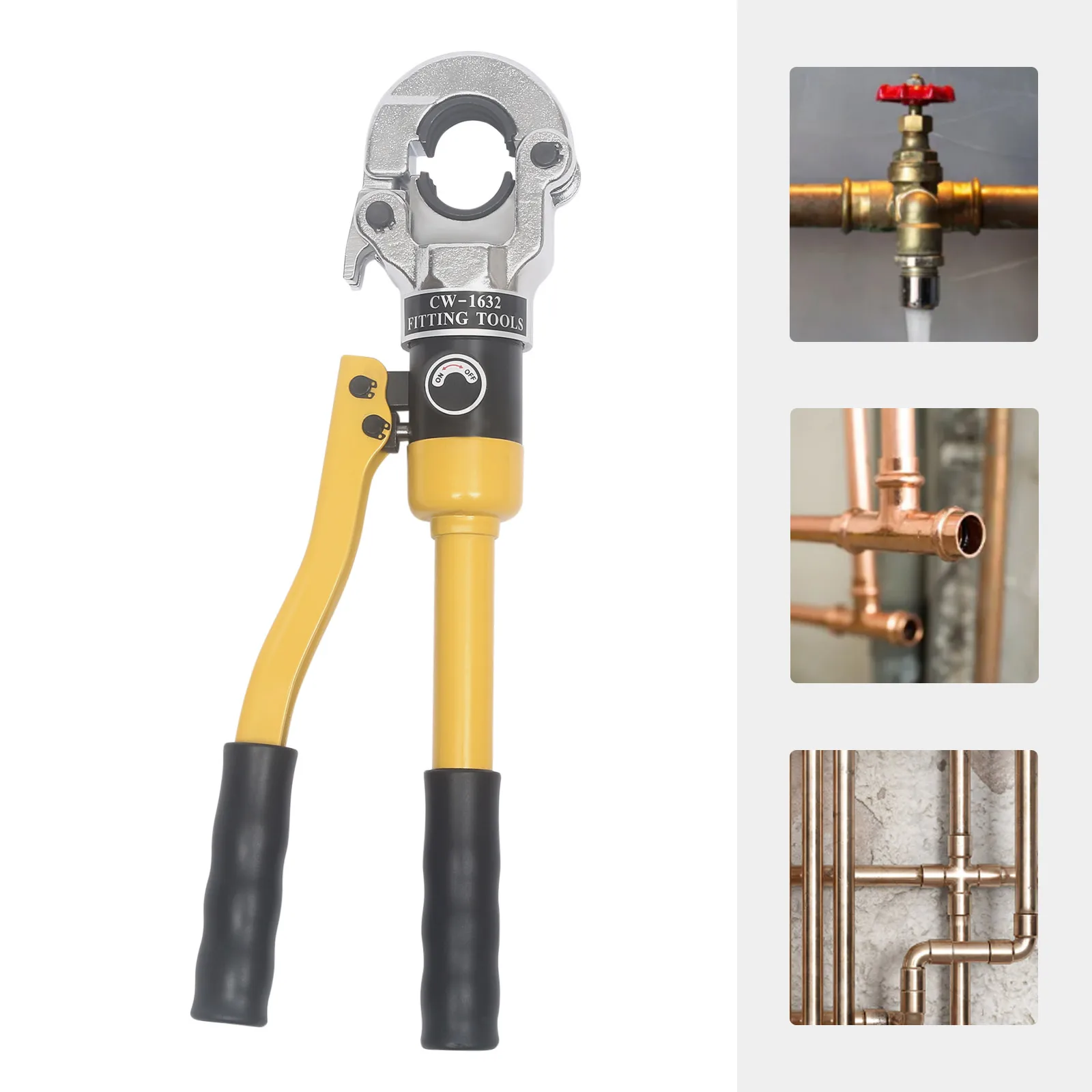 Alicates mecánicos hidráulicos de acero Cr40 de 8 toneladas, 16mm, 20mm, 25mm, 32mm(TH), adecuados para prensar tubos de aluminio y plástico