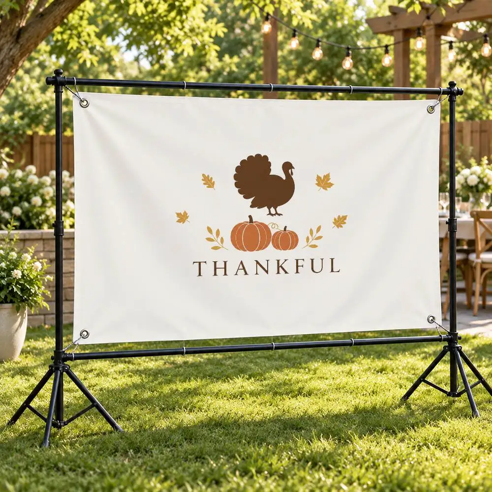 THANKFUL Aesthetic Wall Tapestry Flag Printed Wall Hanging Living Room Party Outdoor Decor