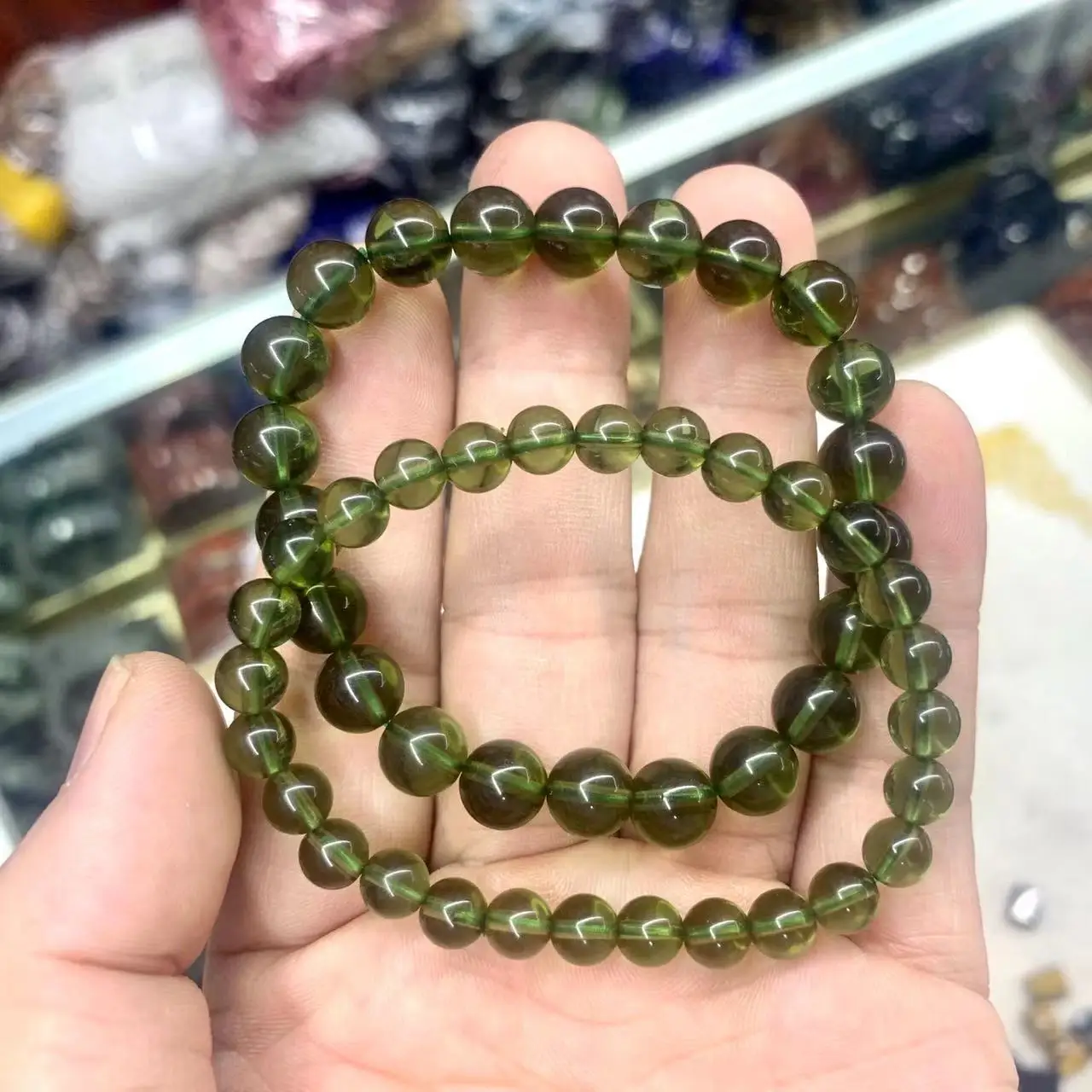

Moldavite Beads Natural Gemstone Jewelry Bracelet For Men For Women For Gift Wholesale !
