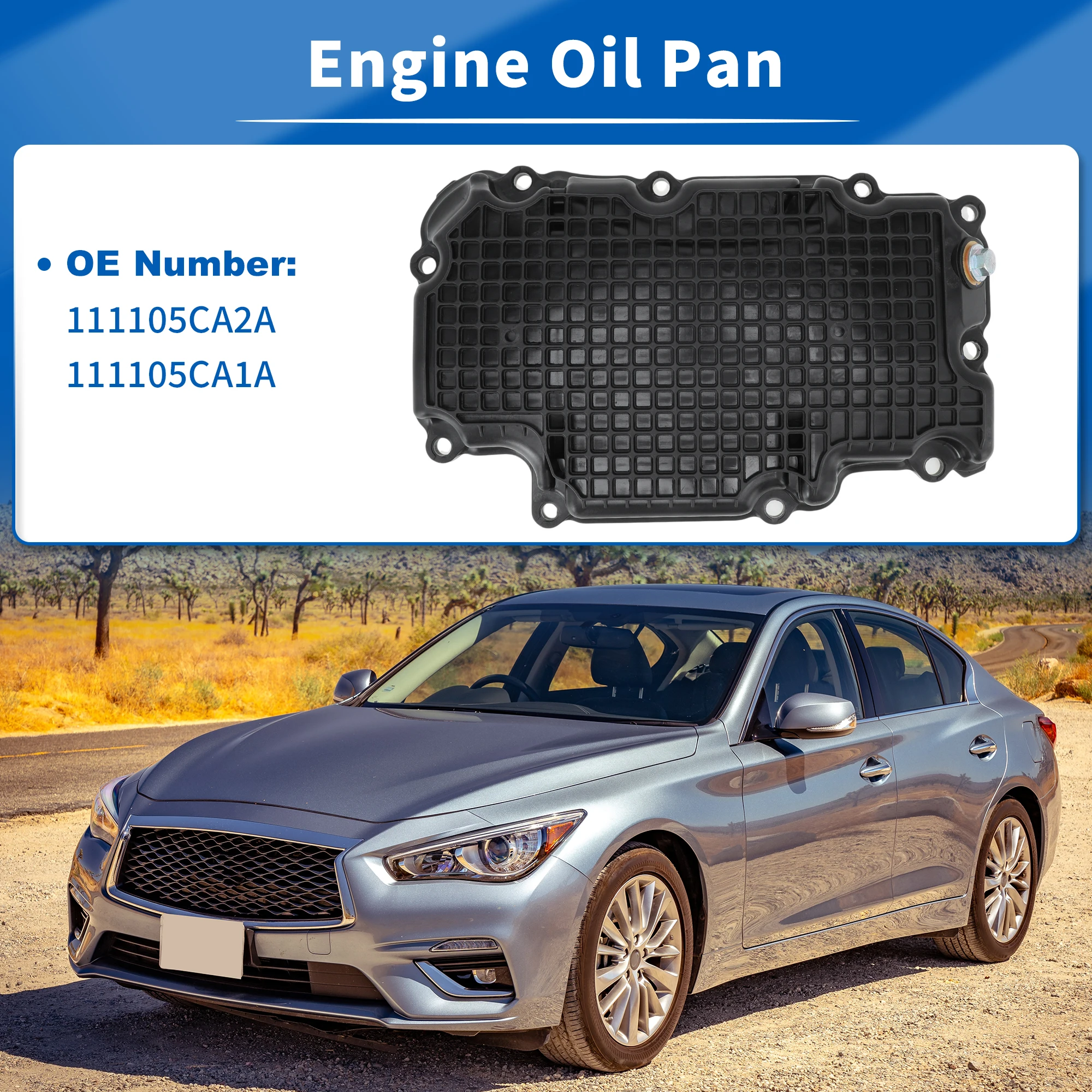 UXCELL 111105CA2A Engine Oil Pan Gasket Oil Pan Cover for INFINITI Q50 Q60 2016-2022