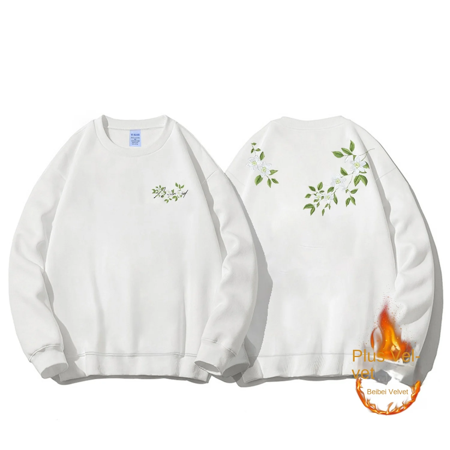 

Sweatshirt Male Y2k Clothes American Heavyweight 350g Cotton Crewneck Pullover Autumn Winter 2025 New Loose Long Sleeve Top