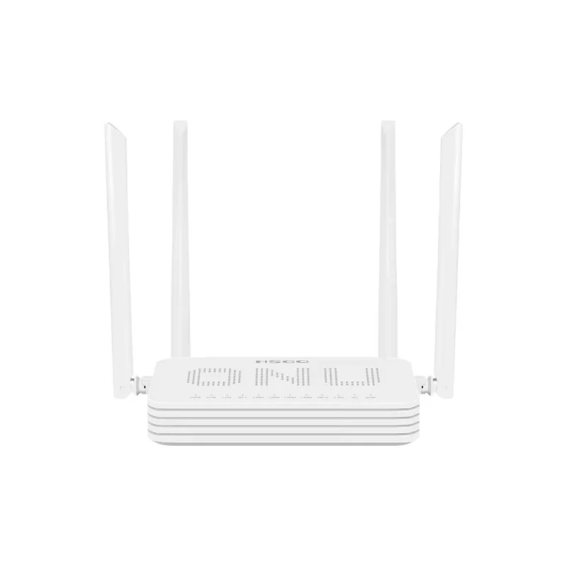 HSGQ-X410DW דגם חדש 4GE+1VOIP+Dual WiFi ONT תואם את EPON GPON GEPON XPON OLT עבור ציוד סיב אופטי