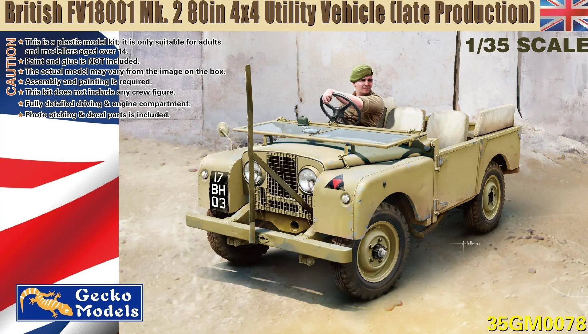 

Gecko model assembly Scale diy toys Model Kit35GM0078 British FV18001 Mk.2 80in 4x4 Utility Vehicle (late production) 1/35
