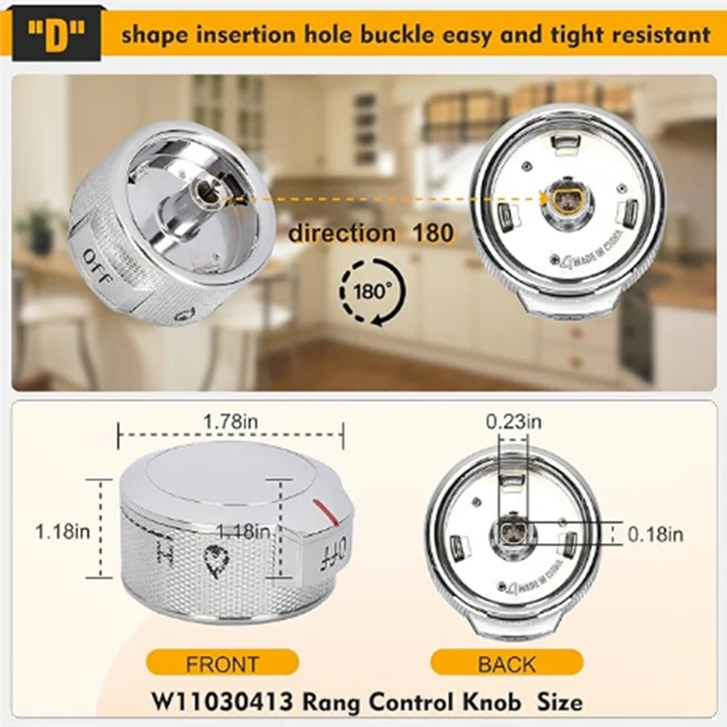 B83B-W11030413 Stove Control Knob For Stove Knobs, W11030413 Knob Replacement Knob
