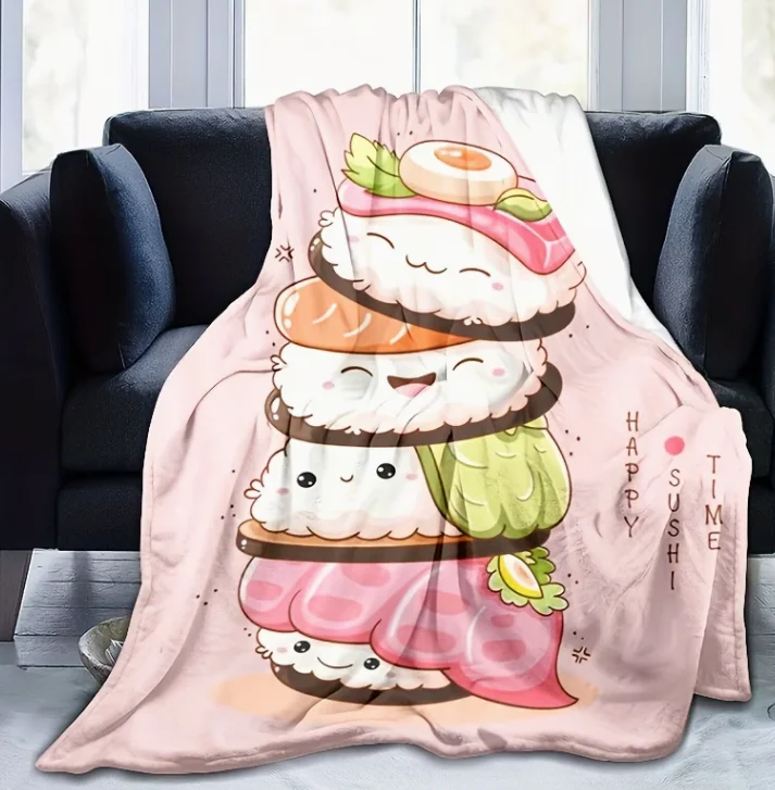 Una manta de sushi que parece comida real, un regalo divertido para niños y niñas, para todas las estaciones, para sofás
